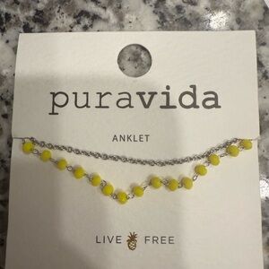 Pura Vida Yellow and Silver Anklet